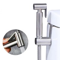 Sliver Handheld Stainless Steel Wall Mounted Bidet Sprayer For Toilet Bathroom