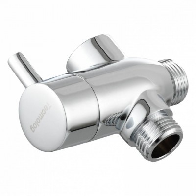 Ciencia Brass Chrome G1/2'' Shower Diverter with Shut Off Valve  T-Valve to Fixed Shower Head,Hand Shower Head,DSF013