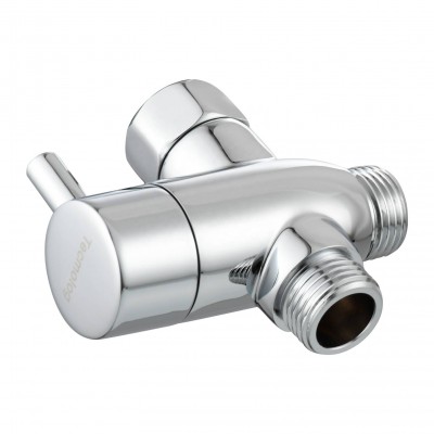 Ciencia Brass Chrome Diverter With Switch Big Flow 3-way T Valve G1/2'' Shower Diverter With Shut Off Valve,Dsf012