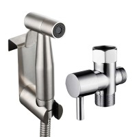 Ciencia Stainless Steel American Standard Handheld Bidet Sprayer Set,Toilet Sprayer with 7/8''(15/16'') Diverter Valve,WS024FM3